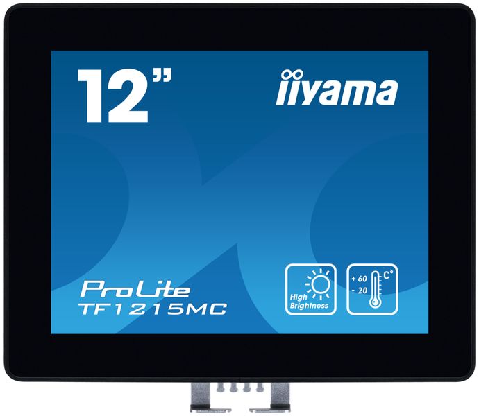 12" iiyama TF1215MC-B1: IPS, XGA, capacitive, 10P, 540cd/m2, VGA, DP, HDMI, IP65, Ball Drop, černý