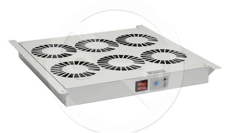 Ventilační jednotka 6 vent.,termostat, do stropu i dna VJ-R6, šedá