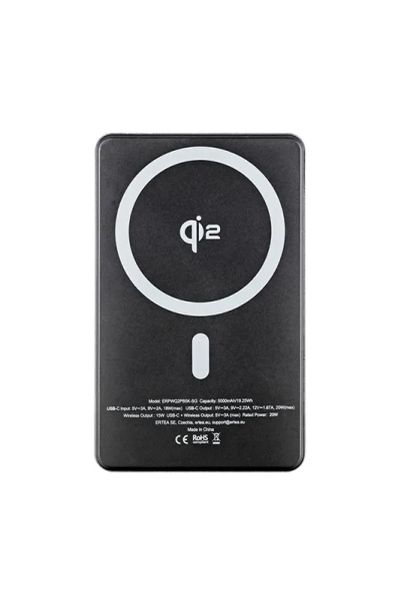 ER POWER Qi2 Dual PowerBank 5000mAh with USB-C - Space Gray