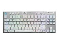 Klávesnice - technologie LIGHTSPEED - TKL - podsvícení - bezdrátový - 2.4 GHz, Bluetooth, USB - QWERTY - britská - klávesový spínač: GL Tactile - bílá
