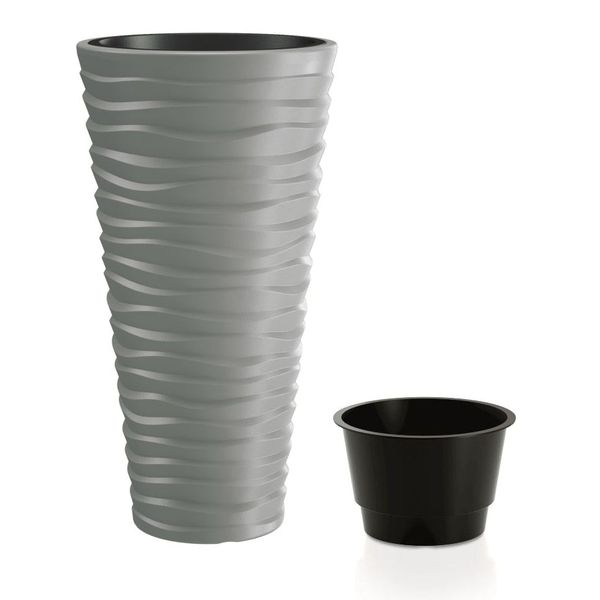 Květináč SAND SLIM šedý kámen 29,6cm