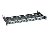 Propojovací panel - CAT 6 - STP - RJ-45 X 24 - tmavě šedá, RAL 7016 - 1U - 19"