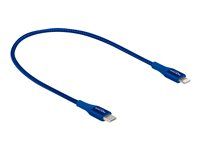 Kabel Lightning - USB-C s piny (male) do Lightning s piny (male) - 50 cm - modrá