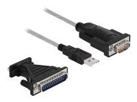 Sada USB/sériového kabelu - USB / USB 2.0 / EIA-232 - křídlové šrouby - černá, průhledná