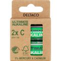 DELTACO ULTIMATE, Baterie alkalické C LR14 2ks