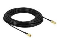Prodlužovací šňůra pro anténu - SMA zástrčka do SMA se zdířkami (female) - 15 m - koaxiál - černá