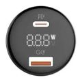 LDNIO C101 Nabíječka do auta, USB + USB-C, 100W + kabel USB-C na USB-C (černá)