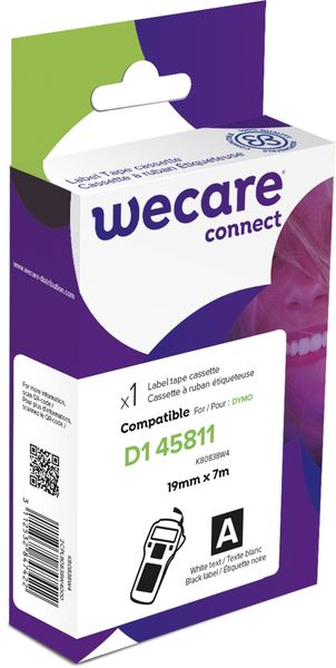 WECARE ARMOR páska kompatibilní s DYMO S0720910,White/Black,19MM*7M
