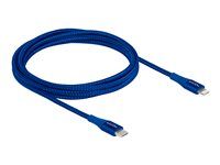 Kabel Lightning - USB-C s piny (male) do Lightning s piny (male) - 2 m - modrá