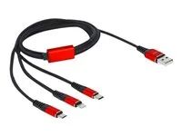 Kabel pouze pro nabíjení - USB s piny (male) do Lightning, USB-C s piny (male) - 1 m - černá