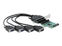 Sériový adaptér - PCI Express x1 nízký profil - RS-232 x 4 - zelená