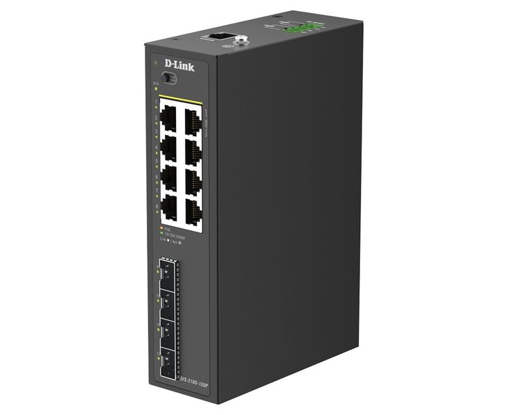 D-Link DIS-210G-12UP 12-Port Gigabit Industrial PoE++ Smart Managed Switch with 4 x SFP Ports