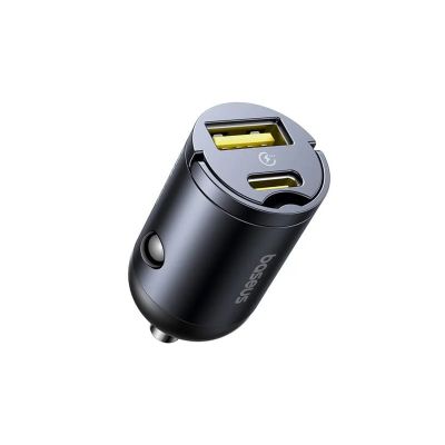 Baseus Tiny Star Mini Nabíječka do Auta USB-A/USB-C 30W Cosmic Black