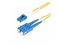 Startech 50m (164ft) LC to SC (UPC) OS2 Single Mode Duplex Fiber Optic Cable, 9/125µm, Laser Optimized, 10G, Bend Insensitive, Low Insertion Loss - LSZH Fiber Patch Cord (SMLCSC-OS2-50M) - Patch kabel - jednoduchý režim LC/UPC (M) do jednoduchý režim SC/UPC (M) - 50 m - 50 m - 2 mm - optické vlákno - duplex - 9 / 125 mikron - OS1/OS2 - neobsahuje halogen, pasivní - žlutá