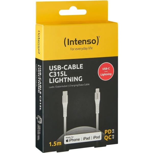 INTENSO C315L, Kabel, USB C - Lightning,1,5m,bílý