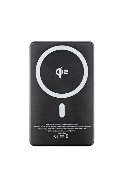 ER POWER Qi2 Dual PowerBank 5000mAh with USB-C - Space Gray