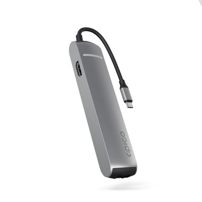 Epico 6v1 Slim Hub 8K s USB-C konektorem - šedá