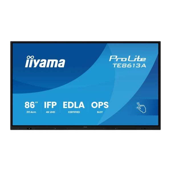 86'' iiyama TE8613A-B3AG: IPS, 4K, 40P, USB-C, EDLA