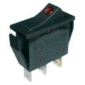 Přepínač kolébkový 2pol./3pin ON-OFF 250V/15A prosvětlený bod R