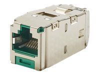 Shielded RJ45 Cat 6 TG Jack Module, Green