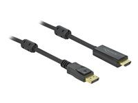 Kabel adaptéru - DisplayPort s piny (male) zamykací do HDMI s piny (male) - 7 m - trojnásobně stíněný - černá - pasivní