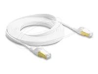 Delock - Patch kabel - RJ-45 (M) do RJ-45 (M) - 3 m - U/FTP - CAT 8.1 - plochý, rychlost prenosu dat až 40 Gbps, lisovaný, provedení bez hrbolku - bílá