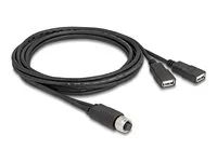 M12 Cable A-coded 8 pin female to 2 x US