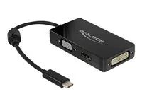Externí video adaptér - USB-C - DVI, HDMI, VGA - černá