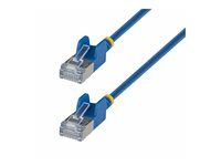 Startech - Patch kabel - RJ-45 (M) do RJ-45 (M) - 1.5 m - 3.7 mm - U/FTP - CAT 6a - provedení bez hrbolku, ultra-tenký, stranded med - modrá