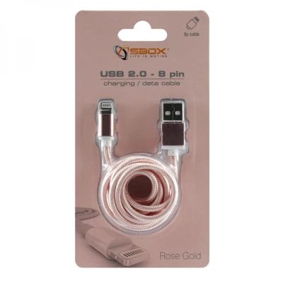 SBOX IPH7-RG Apple Lightning/USB-A růž/zlatá 1,5m