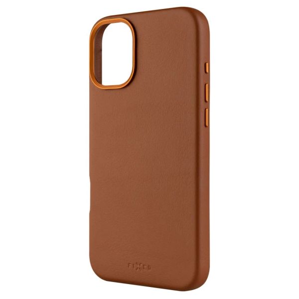 FIXED MagLeather kožený kryt iPhone 16+ hnědý