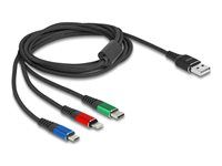 USB Charging Cable 3 in 1 Type-A to Ligh