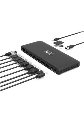 PORT CONNECT Dokovací stanice pro kanceláře, USB-C, 2x4K, černá