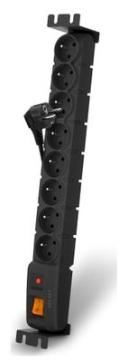 19" napáj.panel ACAR S8/3m 8x220V Black+přep.ochr.10A