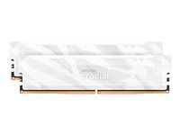 Crucial Pro OC - DDR5 - sada - 32 GB: 2 x 16 GB - DIMM 288-pin - 6400 MT/s / PC5-51200 - CL32 - 1.35 V - bez vyrovnávací pameti - snežná liška bílá
