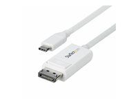 StarTech 6.6ft (2m) USB C to DisplayPort 1.2 Cable, Bidirectional - Kabel DisplayPort - USB-C (M) do DisplayPort (M) - Displayport 1.2/Thunderbolt - 1.9 m - aktivní, dvousmerný, podpora 4K60Hz - bílá