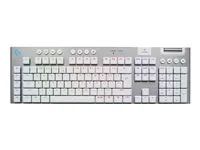 Klávesnice - technologie LIGHTSPEED - podsvícení - bezdrátový - Bluetooth 5.0, 2.4 GHz, USB - QWERTY - US mezinárodní - klávesový spínač: GL Tactile - bílá