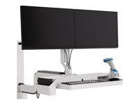 Upevňovací komponent (oblouk) - pro 2 LCD displeje - bílá - velikost obrazovky: až 24"