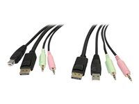4-in-1 USB DisplayPort KVM Switch Cable - DP4N1USB6
