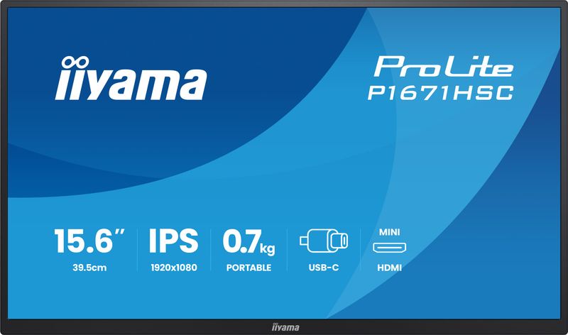 iiyama ProLite/P1671HSC-B1/15,6"/IPS/FHD/60Hz/3ms/Černá/3R
