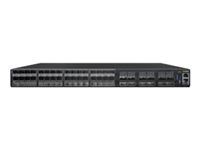 Přepínač - L3 - řízený - 48 x 25 Gigabit SFP28 + 12 x 100 Gigabit QSFP28 - proudění vzduchu zezadu dopředu - Lze montovat do rozvaděče