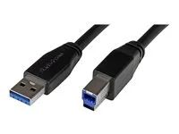 M/M - USB A to B Cable - USB 3.1 Gen 1 (5 Gbps) (USB3SAB5M) - Kabel USB - USB Type B (M) do USB typ A (M) - USB 3.0 - 5 m - lisovaný - černá - pro P/N: ST1030USBM