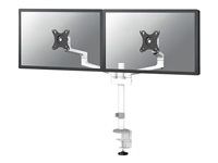Montážní sada (kloubové rameno) - plný pohyb - pro 2 monitory - ocel - bílá - velikost obrazovky: 17"-27" - upevnitelné na stůl