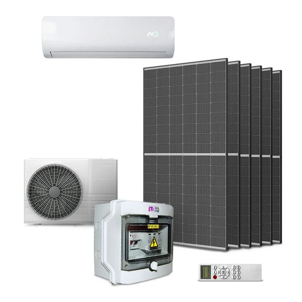 GETI GKH12K 3,5kW hybridní klimatizační sestava, 6x 450W panel, DC rozváděč