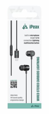 Drôtové slúchadlá lightning čierna