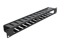 Stojanový panel pro uspořádání kabelů - černá - 1U - 19"