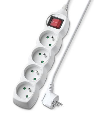 Prodlužovací kabel 4 zásuvky 5m GETI GEC45S s vypínačem