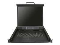 19in. LCD KVM Console (RKCONS1916K) - KVM konzole s přepínač KVM - 16 porty - PS/2, USB - US - 19" - připevnitelný na regál - 1280 x 1024 - 250 cd/m² - 1000:1 - VGA - černá - 1U