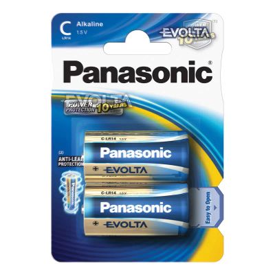 Baterie C (R14) alkalická PANASONIC Evolta 2ks / blister