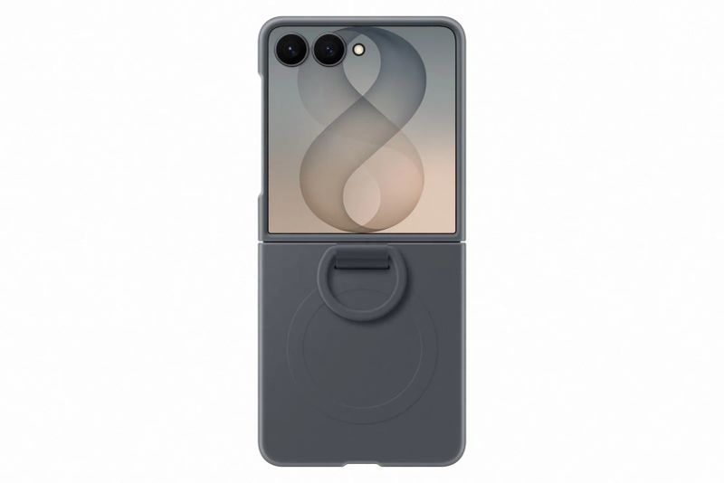 Samsung Silikonový magnetický kryt s držákem na prst pro Galaxy Z Flip8, Graphite